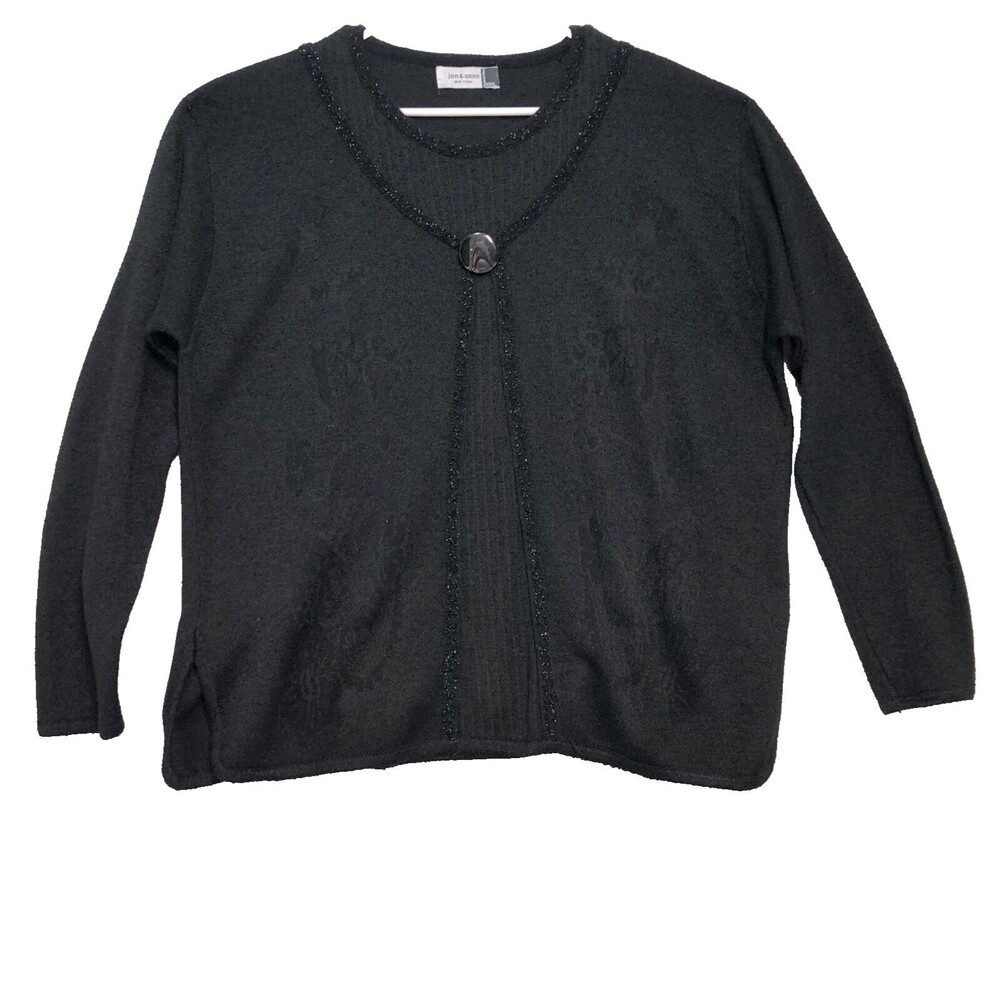 Jon & Anna New York Sweater Women's Size XXXL  Black Sequined Dressy Pull-over